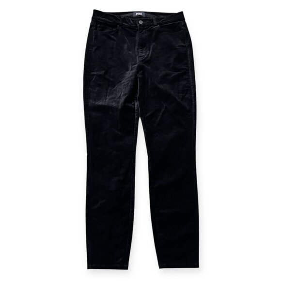 Paige Hoxton Black Velvet Jeans Size 30 Skinny Mid Rise Soft Stretch Pants Women - Picture 1 of 11